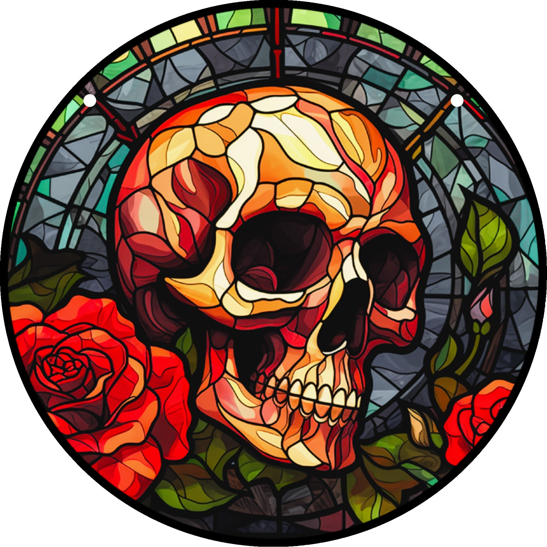 Skull Suncatcher Halloween Decor