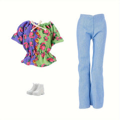 Doll Clothing 3-Piece Set Top Pants Shoes Gift for 11.5-Inch Dolls