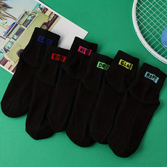 6 Pairs Letter Print Socks Women's Stockings