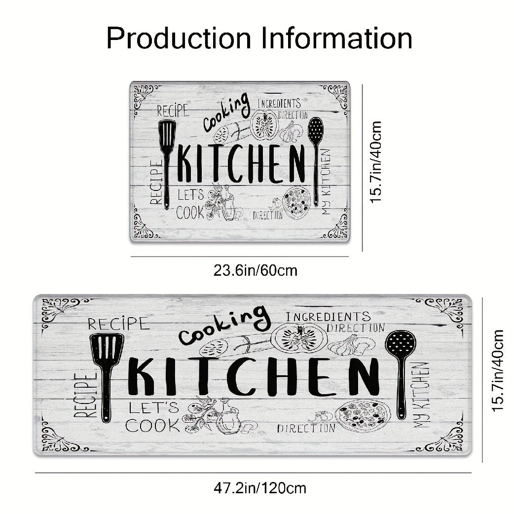 Soft Flannel Anti Fatigue Kitchen Mat Gothic Room Decor 16x48 Inches
