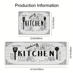 Soft Flannel Anti Fatigue Kitchen Mat Gothic Room Decor 16x48 Inches