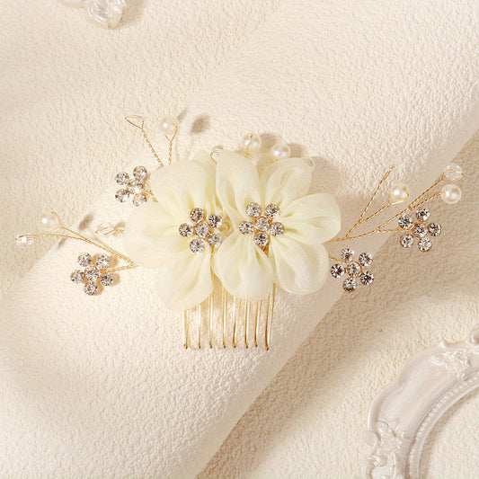 Chinese Style Floral Hair Comb for Brides