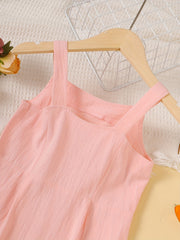 Toddler Girls Button Cotton Cami Dress for Party Beach Vacation