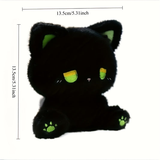 2pcs Cartoon Bear Plush with Yellow Eyes & Green Accents Soft Home Decor Gift