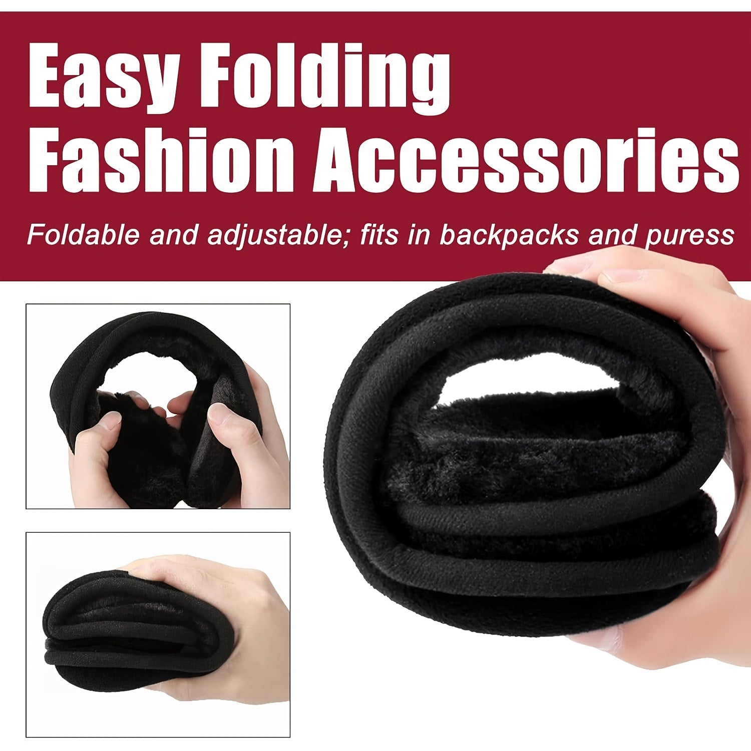 4pcs Winter Earmuffs Ear Warmer Cold Warm Adjustable Earmuffs Women