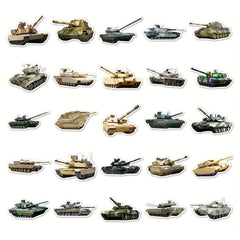 50pcs Military Tank Doodle Stickers for DIY Phone Cases and Luggage