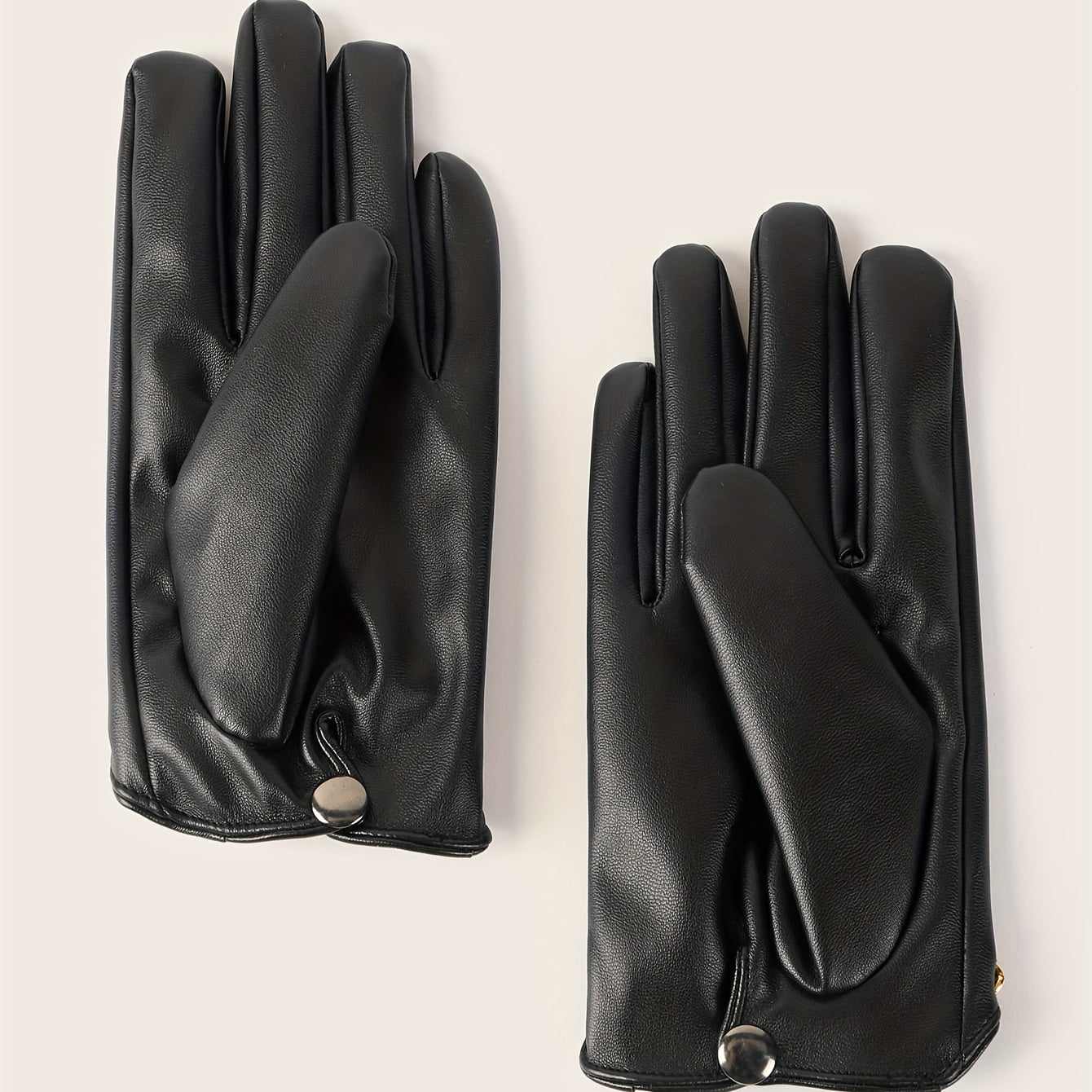 Metal Chain Decorative Gloves PU Leather Short Gloves