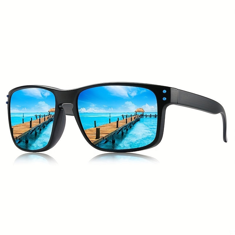 Men's Vintage Square Frame Polarized Sunglasses for Sports Fishing Driving