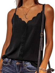 Women's Button Up Tank Top Loose Fit