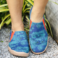 Women's Colorblock Canvas Slip-On Shoes Round Toe Flat Comfy Shoes