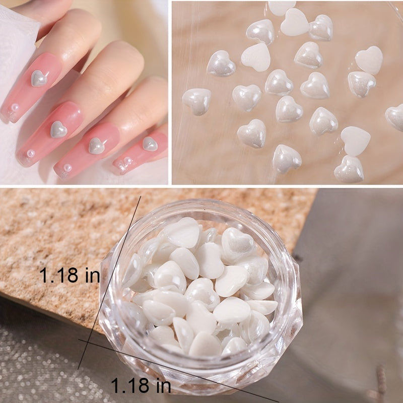 Heart Shaped Nail Charms Crystal Rhinestones Nail Art Decorations