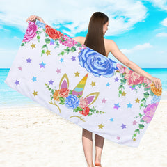 Unicorn Print Bath Towel Microfiber Quick Dry 25 X 59
