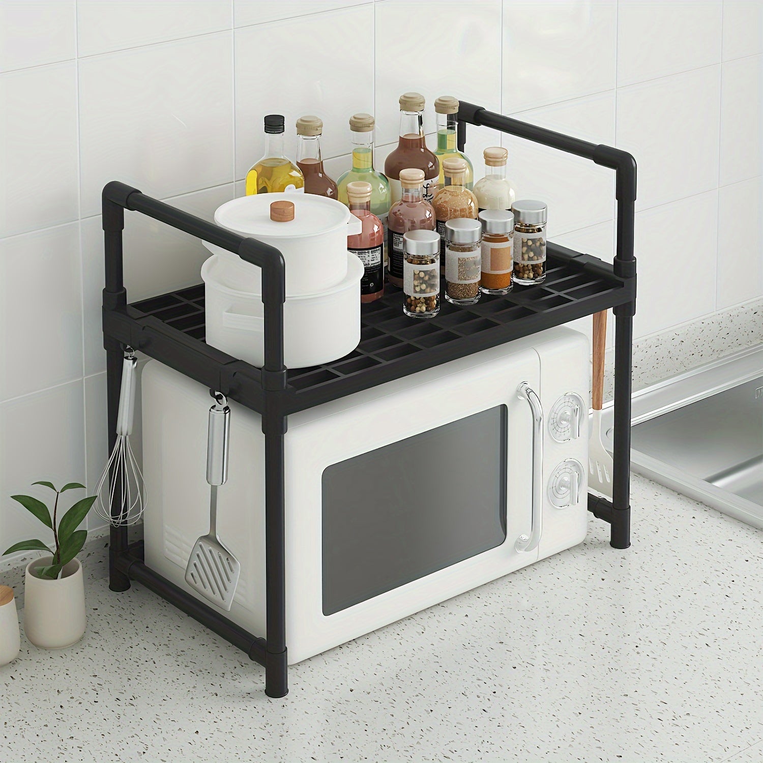 2 Layer Kitchen Storage Rack for Spices and Supplies