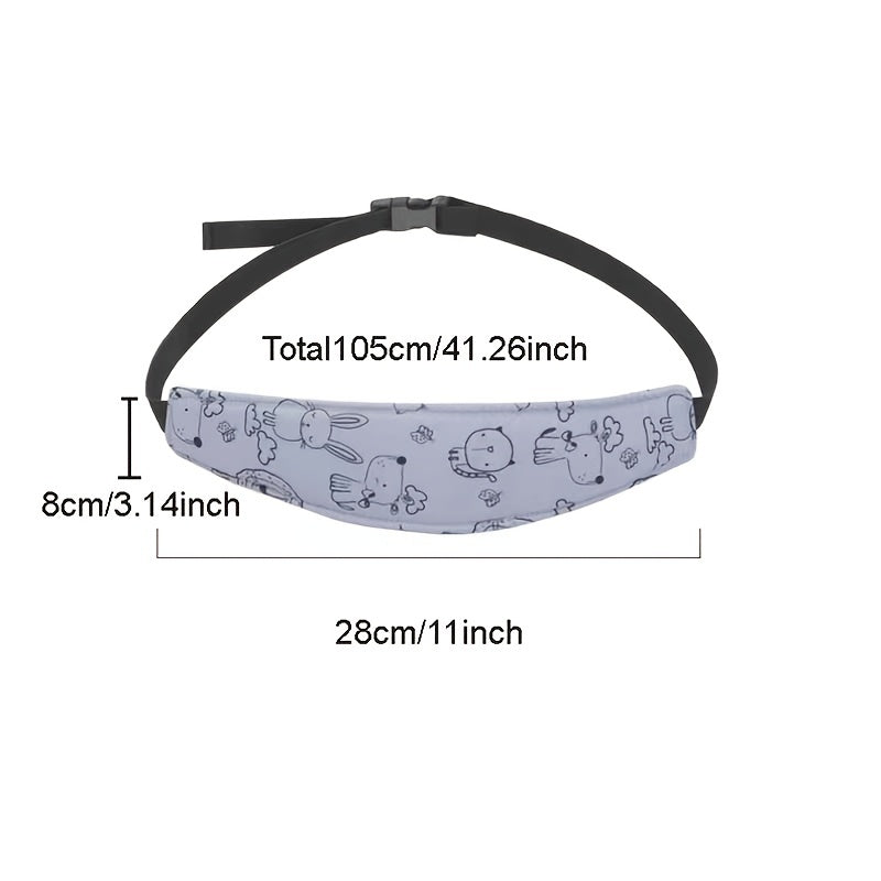 3pcs Infant Car Seat Head Support Cartoon Animal Pattern Headband