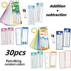 30pcs 1-12 Math Flashcards with Dry Erase Markers | Engaging Learning Tools