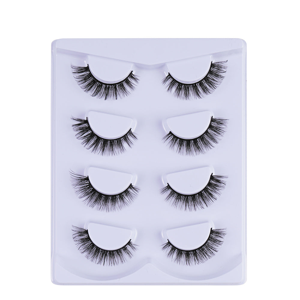 4 Pairs Natural Look Fluffy Thick Dramatic Lashes Mixed Style Eyelashes