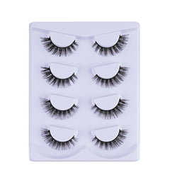 4 Pairs Natural Look Fluffy Thick Dramatic Lashes Mixed Style Eyelashes