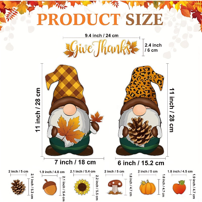 9pcs Holiday Gnome Fridge Magnets - Halloween & Christmas Decor for Kitchen