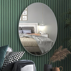 Oval Mirror Sticker Acrylic Wall Mounted HD Bathroom Decor