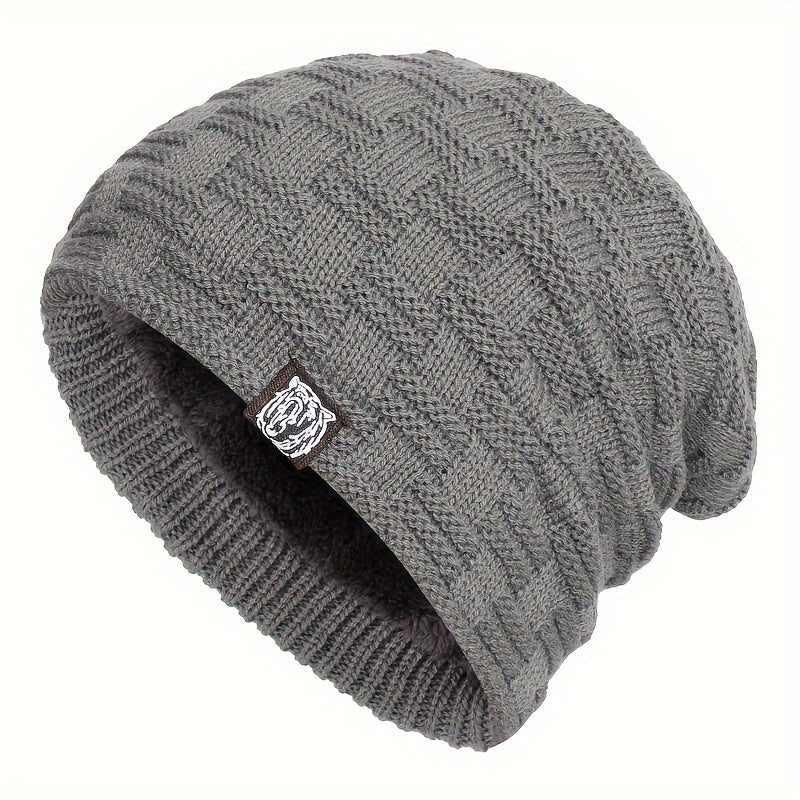 Knitted Winter Beanie Hat Fleece Lined Ear Protection