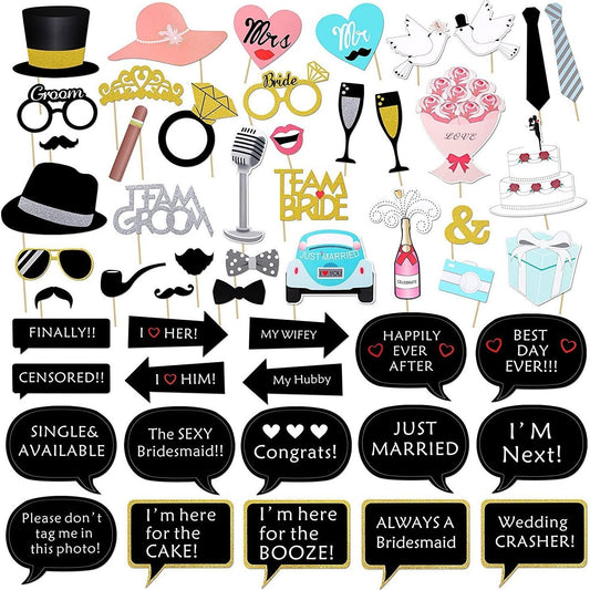 Wedding Photobooth Props Kit Engagement Photo Booth Accessories