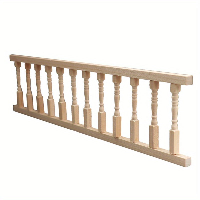 Dollhouse 12 Post Railing Wooden Balustrade Classic Turned Posts & Handrail