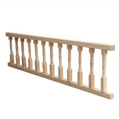 Dollhouse 12 Post Railing Wooden Balustrade Classic Turned Posts & Handrail