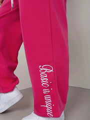  Casual Pants Women's Plus Letter Print Elastic Drawstring
