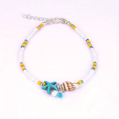 Starfish Conch Beach Anklet Beaded Ankle Bracelet