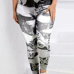  Butterfly Print High Rise Leggings