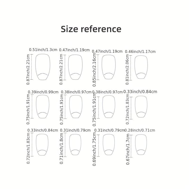 24 pcs Moon & Star French Tip Press On Nails Medium Square Acrylic False Nails