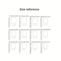 24 pcs Moon & Star French Tip Press On Nails Medium Square Acrylic False Nails