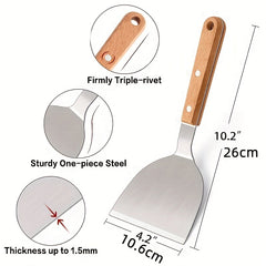 Stainless Steel Grill Hamburger Shovel Hook Grilling Spatula
