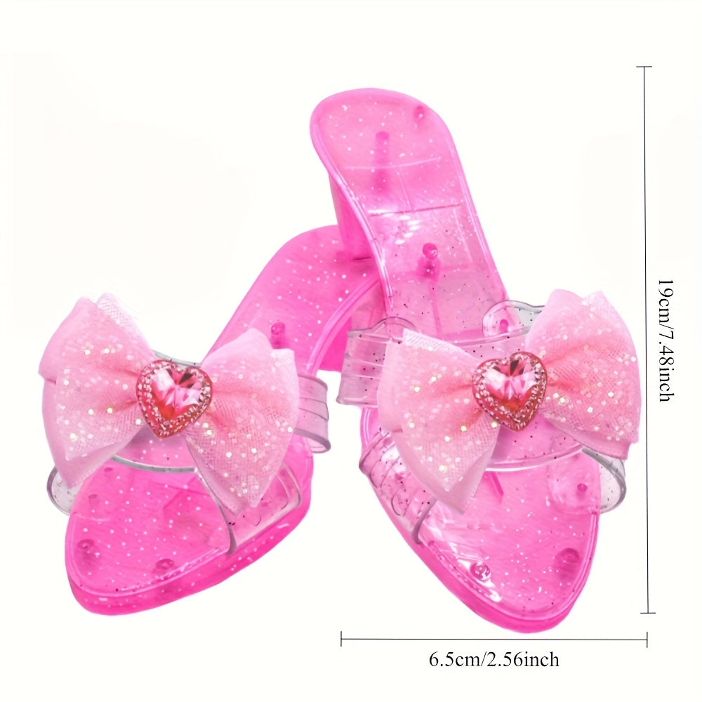 Sparkling Princess High Heels with Diamond Bow - Ideal Gift for Girls