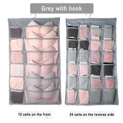 24 Pocket Hanging Organizer for Dual-Sided Closet Space