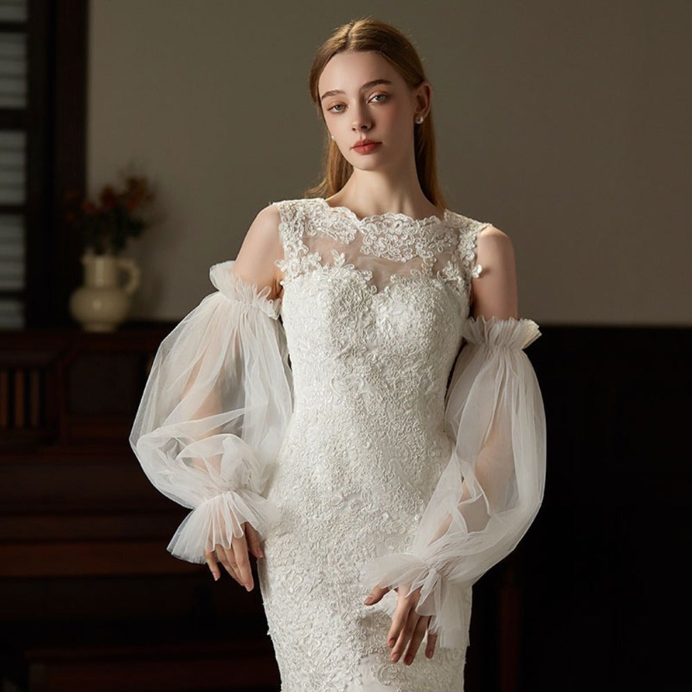 Lace Bridal Arm Sleeves Thin Yarn Wedding Long Sleeves