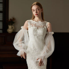 Lace Bridal Arm Sleeves Thin Yarn Wedding Long Sleeves