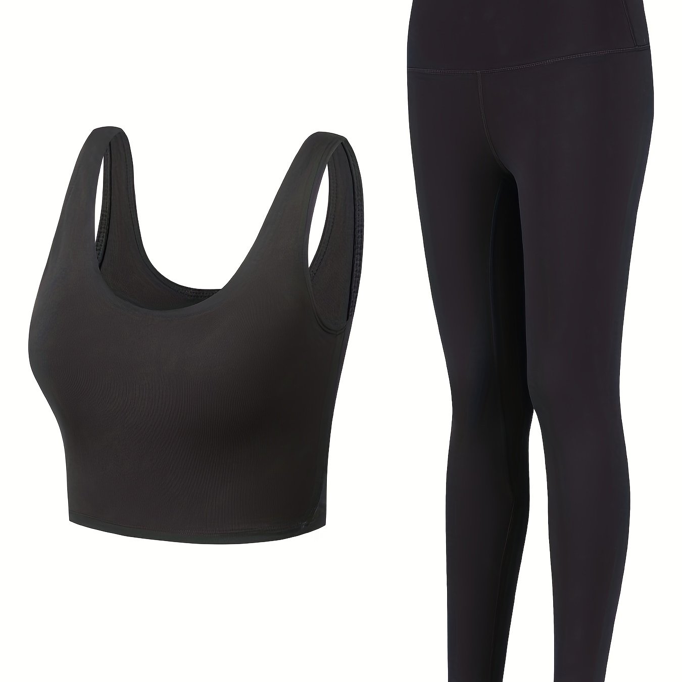 Yoga Set: Sports Bra & Leggings, High Impact, High Stretch