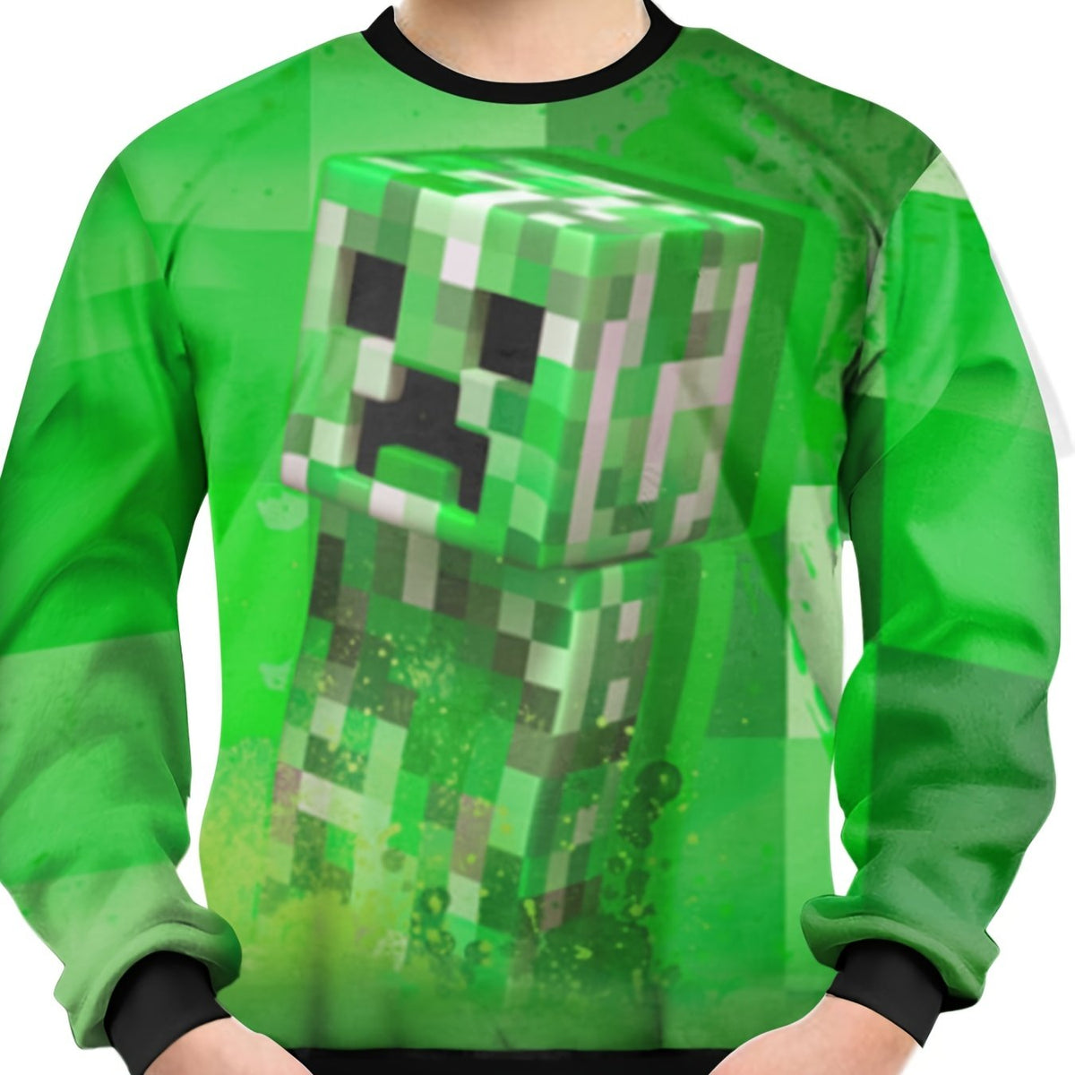 Kids Optical Illusion Robot Print Sweatshirt Casual Pullover