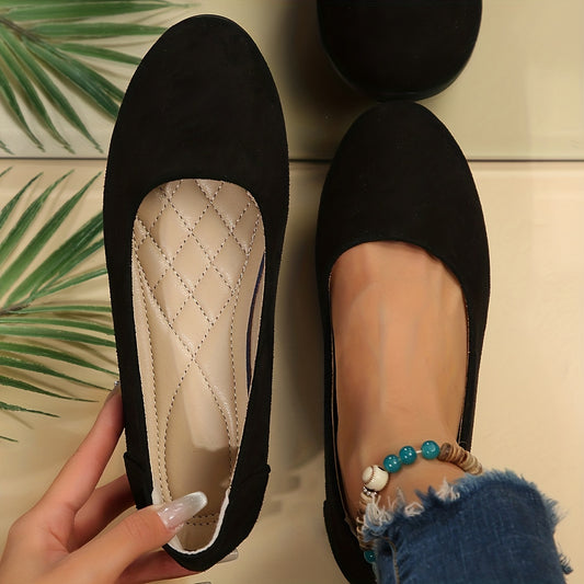 Women's Solid Ballet Shoes Slip On Low Flat Casual Light Shoes