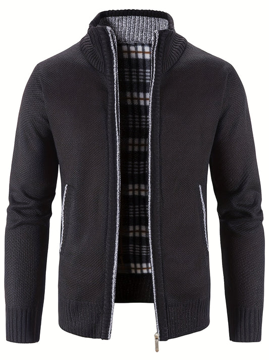 Men's Fleece Jacket Casual Comfortable Zip Up Cardigan