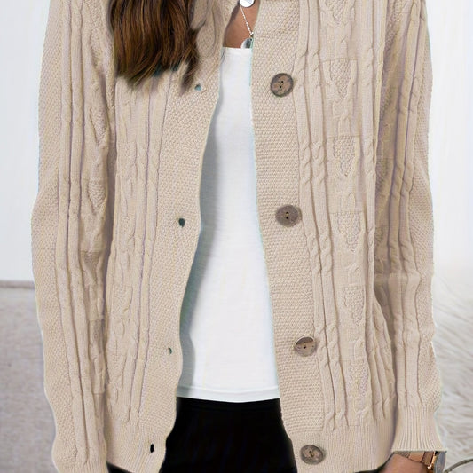  Women's Jacquard Button Up Cardigan