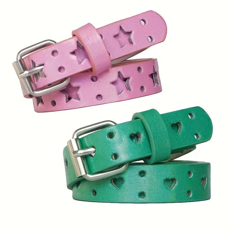 Y2K Pentagrams Hollow Out Belt Cartoon Belt Hip Hop Jeans Pants Belt