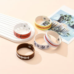 Sports Pattern Wristbands - Softball Football Basketball - 1 Pc