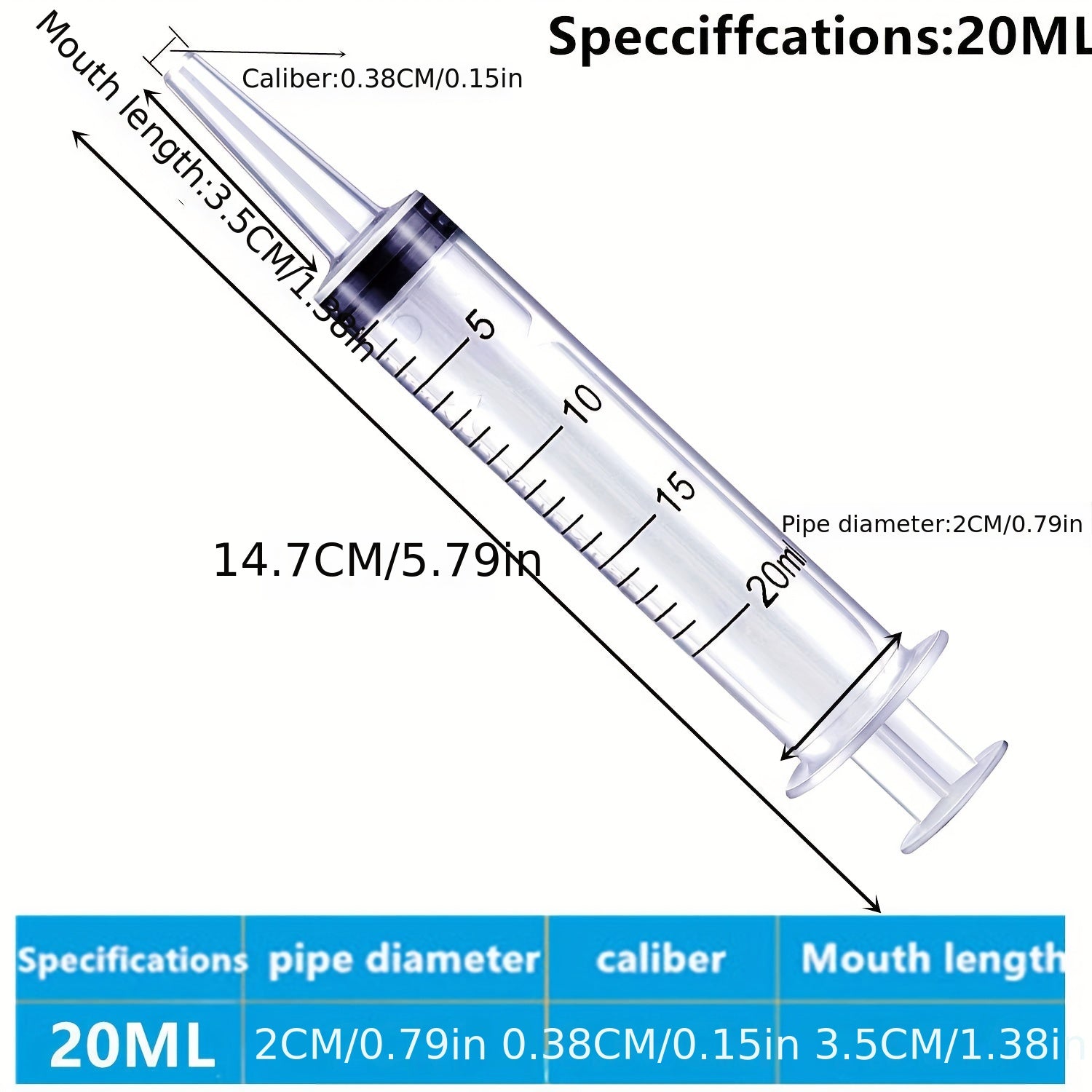 10pcs Large Plastic Syringes with Tip Cap for Scientific Labs