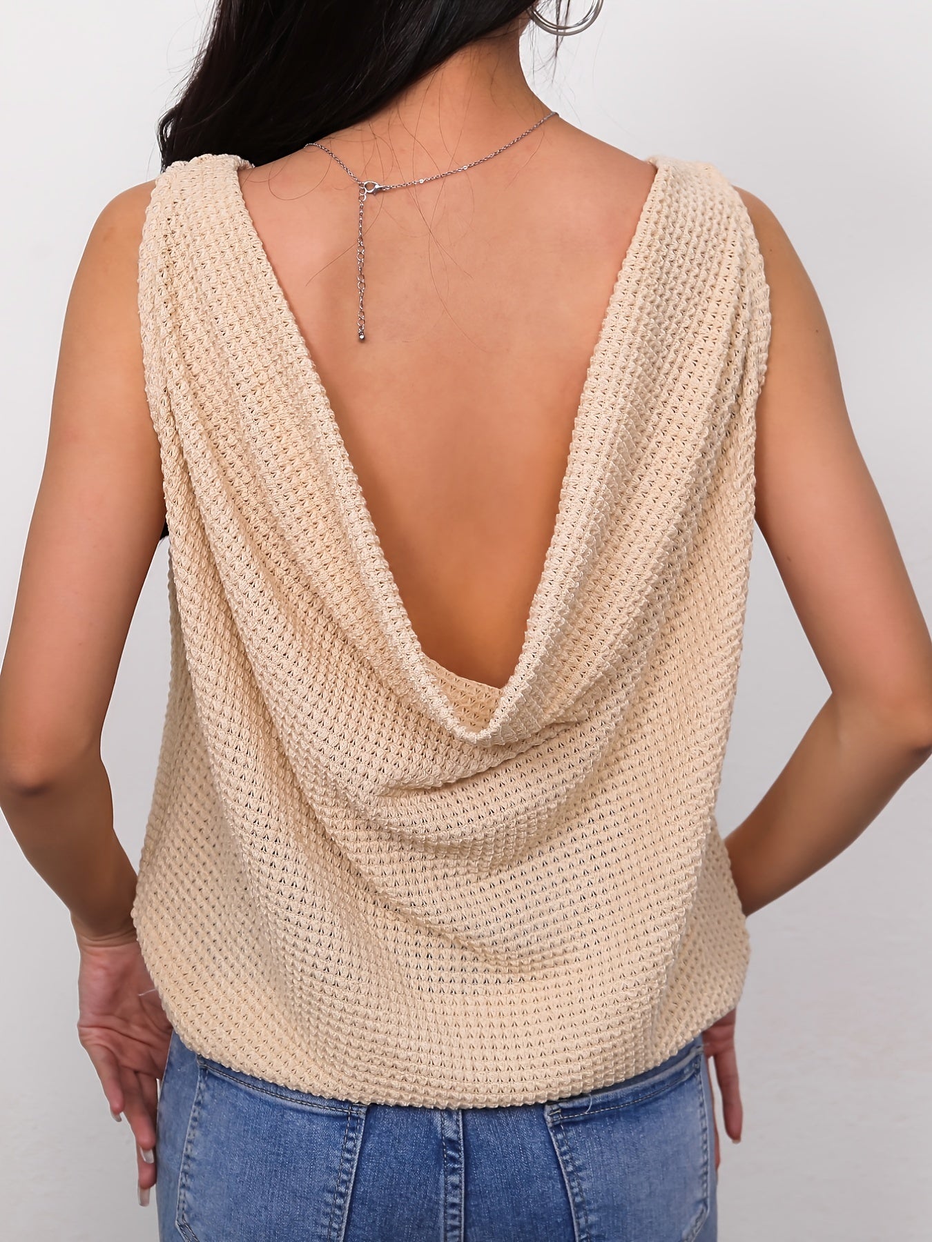 Casual Crew Neck Sleeveless Tank Top for Summer Women's Clothing