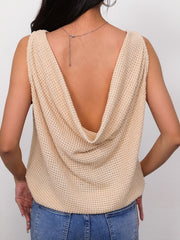 Casual Crew Neck Sleeveless Tank Top for Summer Women's Clothing