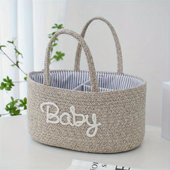 Stylish Woven Storage Basket Diaper Bag Organizer