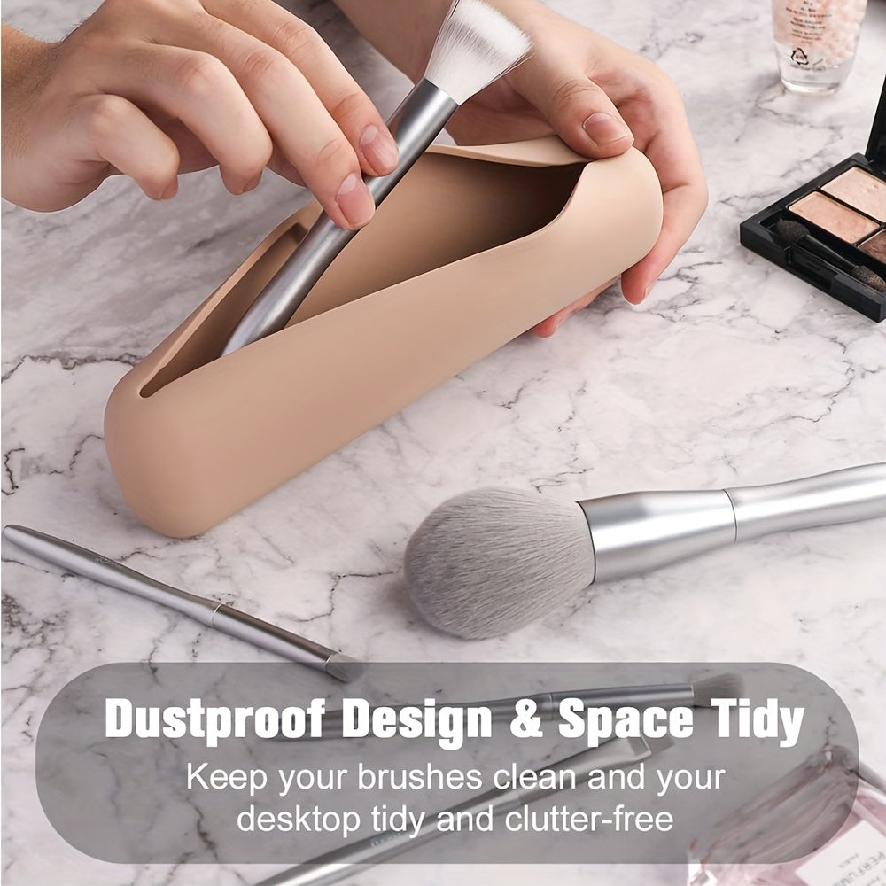 Silicone Makeup Brush Travel Case Waterproof Holder, 13 Colors