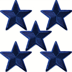5pcs Stars Iron On Patches Sew On Embroidered Applique Repair Patch DIY Crafts